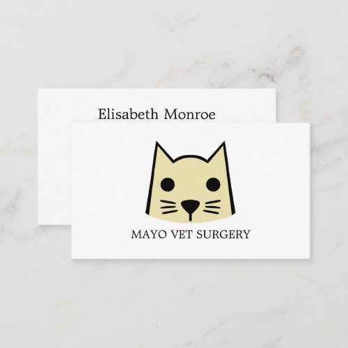 Cream Cat Veterinarian Veterinary Service Business Card