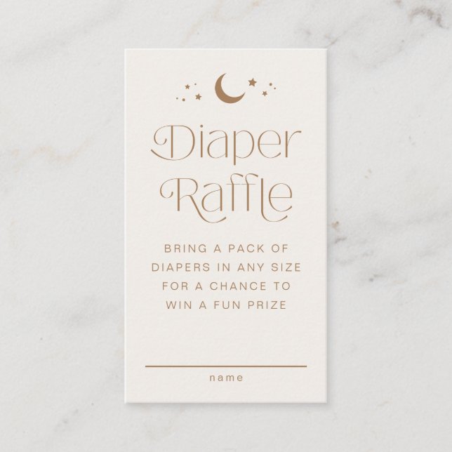 Cream Celestial Boho Diaper Raffle Enclosure Card (Front)
