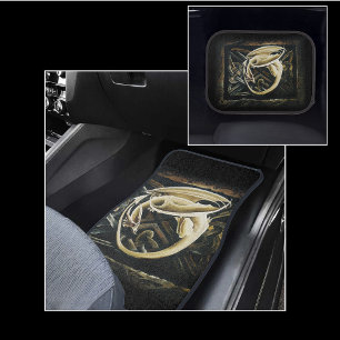 Cream Celtic Art Dragon Fantasy Car Floor Mat