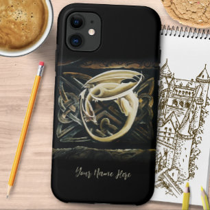 Cream Celtic Art Dragon Fantasy iPhone 11 Case