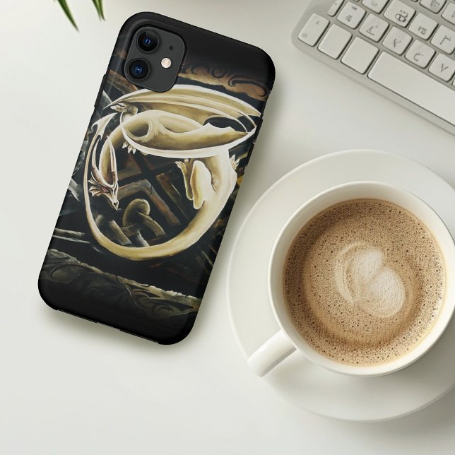 Cream Celtic Art Dragon Fantasy Case-Mate iPhone Case (Creator Uploaded)