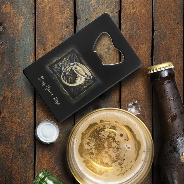 Cream Celtic Art Dragon Fantasy Credit Card Bottle Opener (Creator Uploaded)