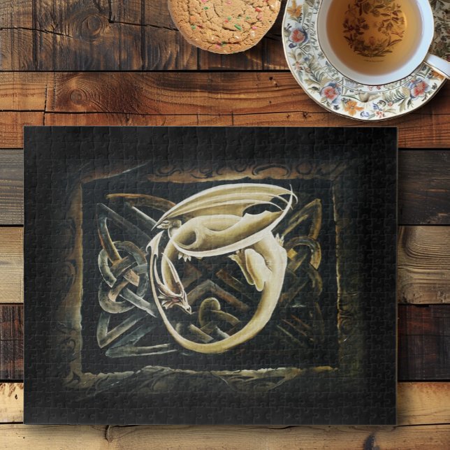 Cream Celtic Art Dragon Fantasy  Jigsaw Puzzle (Creator Uploaded)