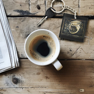 Cream Celtic Art Dragon Fantasy  Keychain