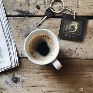 Cream Celtic Art Dragon Fantasy  Keychain