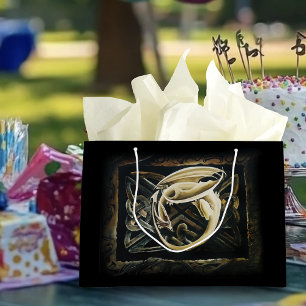 Cream Celtic Art Dragon Fantasy  Large Gift Bag