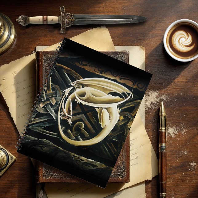 Cream  Celtic Art Dragon Fantasy Notebook (Creator Uploaded)