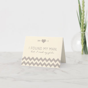 Cream & Champagne Chevron Flower Girl Card