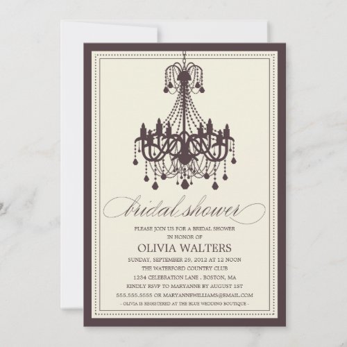 CREAM CHANDELIER | BRIDAL SHOWER INVITATION
