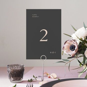 Cream Charcoal Modern Elegant Two Tone Wedding Table Number by PhrosneRasDesign at Zazzle