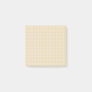 Cream Checkered Pattern Minimal Grid Design Office Post-it Notes
