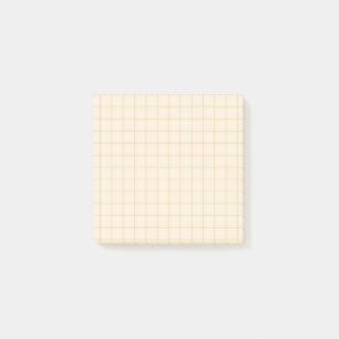 Cream Checkered Pattern Soft Grid Design Office Post-it Notes