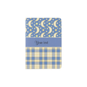 Cream Checks, Moons & Stars Passport Holder