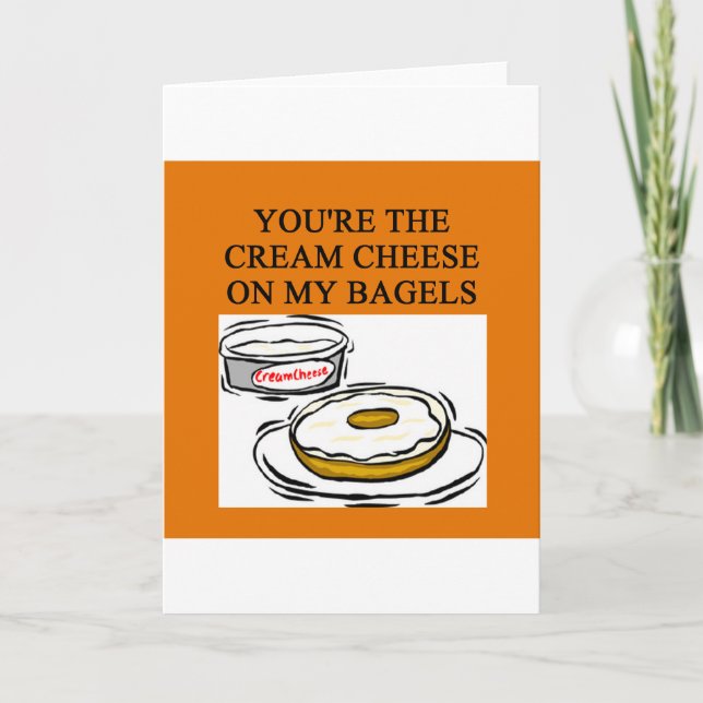 cream cheese and bagels holiday card (Front)