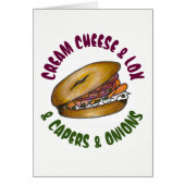 Cream Cheese Lox Capers Onions NYC Deli Bagel Food (Front)
