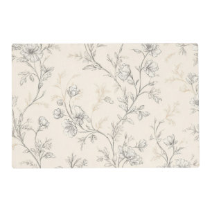 Cream Chic Floral Placemat