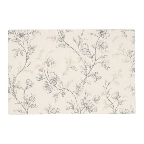 Cream Chic Floral   Placemat