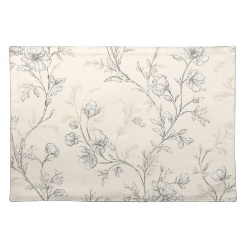 Cream Chic Floral Wedding Cloth Placemat