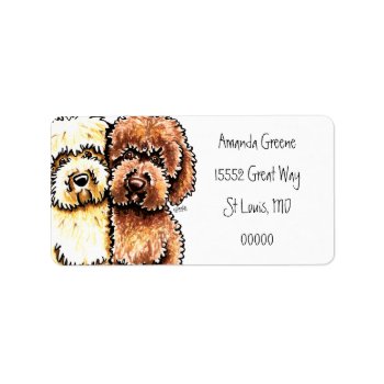 Cream Chocolate Labradoodles Label by offleashart at Zazzle