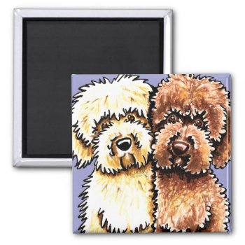 Cream Chocolate Labradoodles Magnet by offleashart at Zazzle