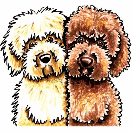 Cream Chocolate Labradoodles Statuette