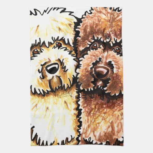 Cream Chocolate Labradoodles Towel