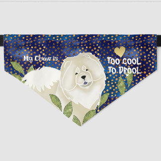 Cream Chow  personalize name Pet Bandana Collar