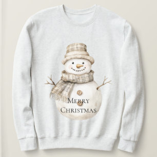 Cream Christmas Reindeer Plaid Bow Sweatshirt