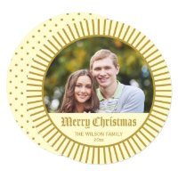 Cream Classic Decorative Merry Christmas Photo Card