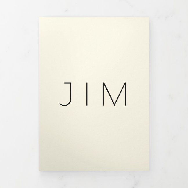 Cream Classic Formal minimal Wedding Tri-Fold Card