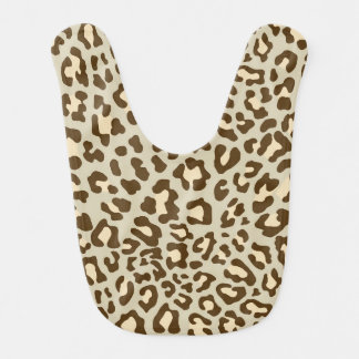 Cream, Clay, and Brown Leopard Print Bib