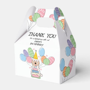 Cream Cockapoo Cavapoo Birthday Thank You Favor Boxes