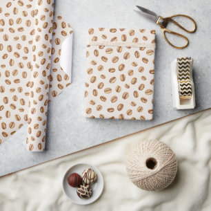 Cream Coffee Beans Wrapping Paper