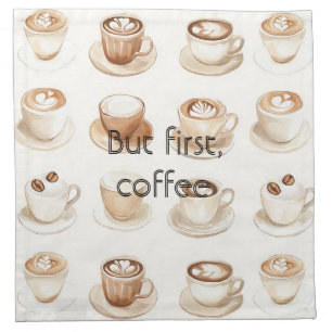 Cream Coffee Cups Cloth Napkin