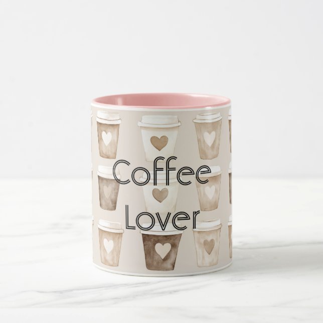 Cream Coffee Heart Cups (Center)