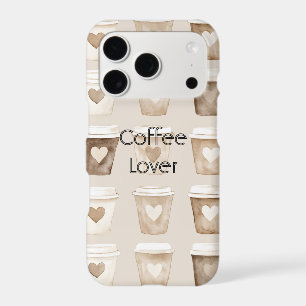 Cream Coffee Heart Cups iPhone 17 Pro Case