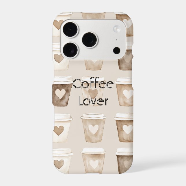 Cream Coffee Heart Cups Case-Mate iPhone Case (Back)