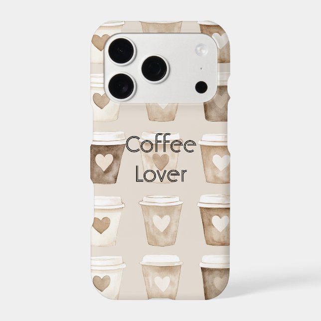 Cream Coffee Heart Cups Iphone Case (Back)