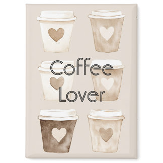 Cream Coffee Heart Cups Magnet