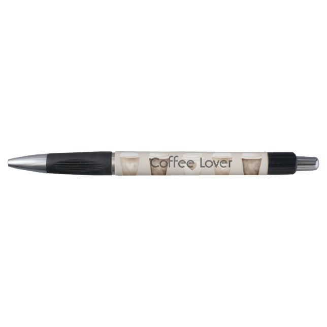 Cream Coffee Heart Cups Pen (Front)