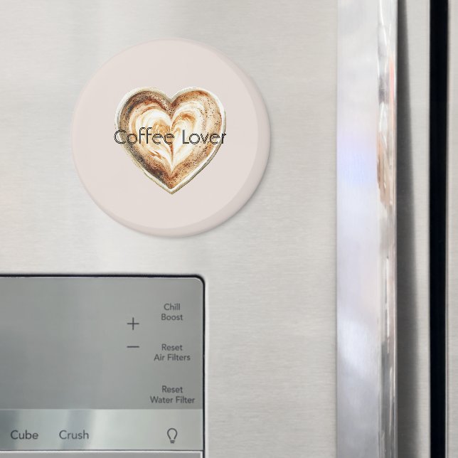 Cream Coffee Heart   Magnet (In Situ (Fridge))