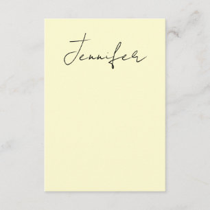 Cream color elegant modern minimalist plain name enclosure card