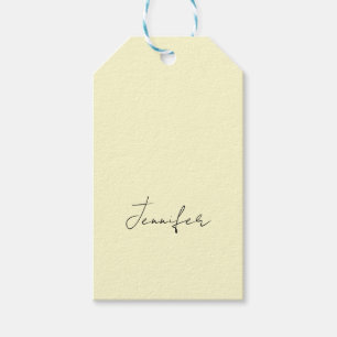 Cream color elegant modern minimalist plain name gift tags