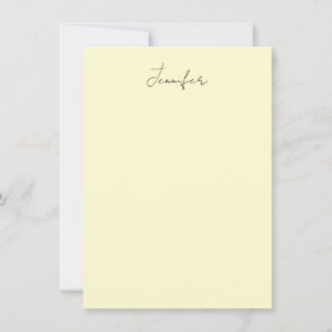 Cream color elegant modern minimalist plain name note card