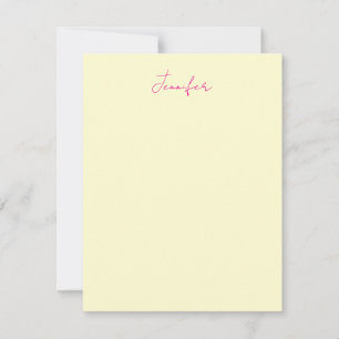Cream color elegant modern minimalist plain name note card