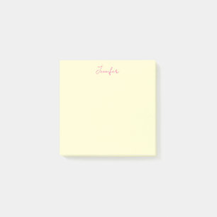 Cream color elegant modern minimalist plain name post-it notes