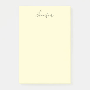 Cream color elegant modern minimalist plain name post-it notes