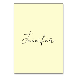 Cream color elegant modern minimalist plain name table number