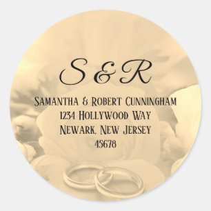 Cream Color Floral with Rings Sticker