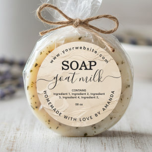 Cream color homemade goat milk soap label